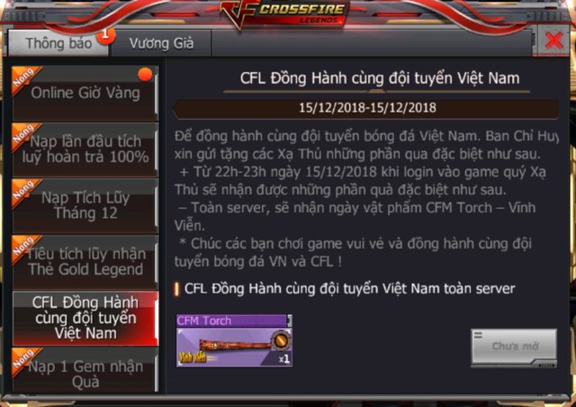 CrossFire Legends: Đồng hành Chung Kết cùng ĐTQG Việt Nam nhận ngay vũ khí cận chiến VIP miễn phí - Ảnh 1.