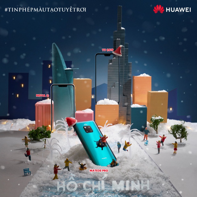 “Mang” tuyết đến Hội An, Hồ Chí Minh… Huawei khiến cộng đồng mạng thích thú - Ảnh 1.