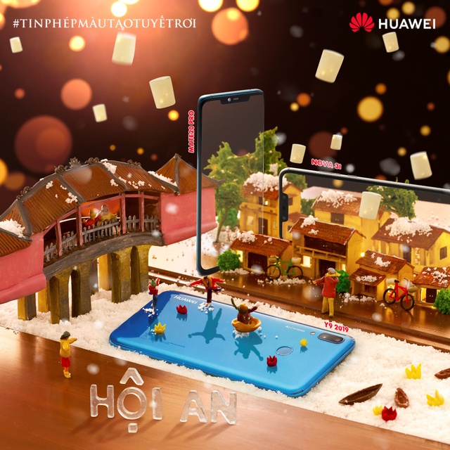 “Mang” tuyết đến Hội An, Hồ Chí Minh… Huawei khiến cộng đồng mạng thích thú - Ảnh 2.