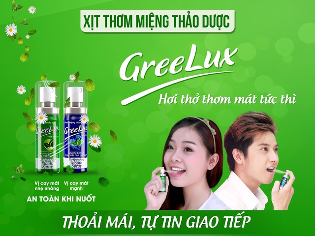 Xịt thơm miệng Greelux được bào chế từ các tinh chất thảo dược: Bạc hà, trà xanh, cúc hoa, lô hội, cam thảo…An toàn khi nuốt