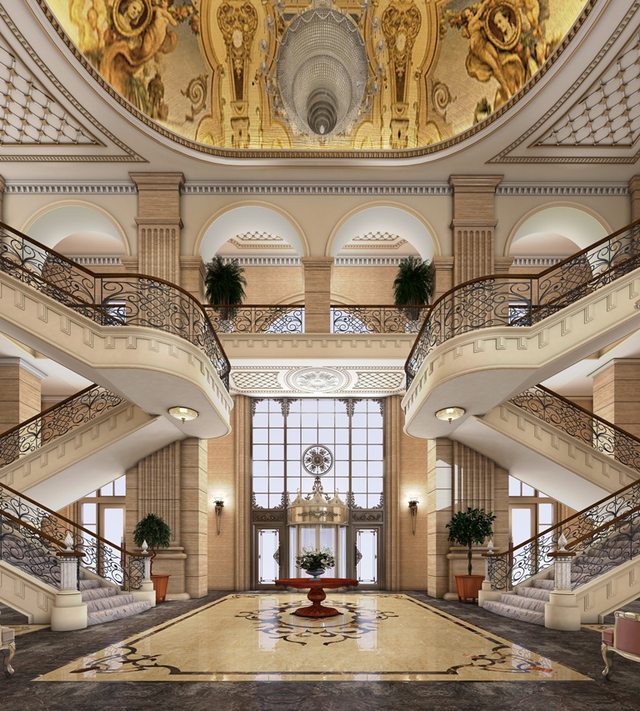 Đại sảnh lộng lẫy được xây dựng theo phong cách của cung điện Versailles