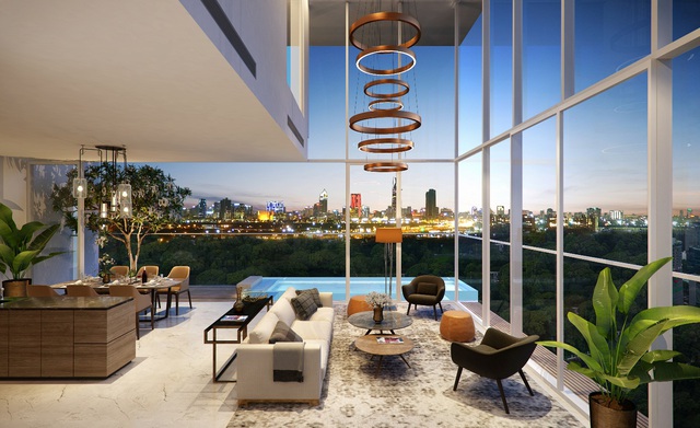 Serenity Sky Villas có tầm nhìn triệu đô hướng về các biểu tượng thiết kế di sản của Sài gòn.