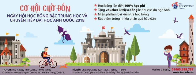 Ng&agrave;y hội học bổng bậc trung học v&agrave; chuyển tiếp đại học Anh Quốc 2018 - Ảnh 1.