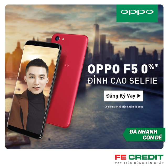 Rước ngay OPPO F5 trả góp ưu đãi 0% cùng FE CREDIT - Ảnh 1.