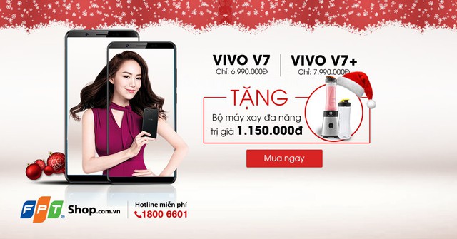 FPT Shop tặng m&aacute;y xay sport Electrolux 1,15 triệu đồng khi mua bộ đ&ocirc;i Vivo V7/V7+ - Ảnh 1.