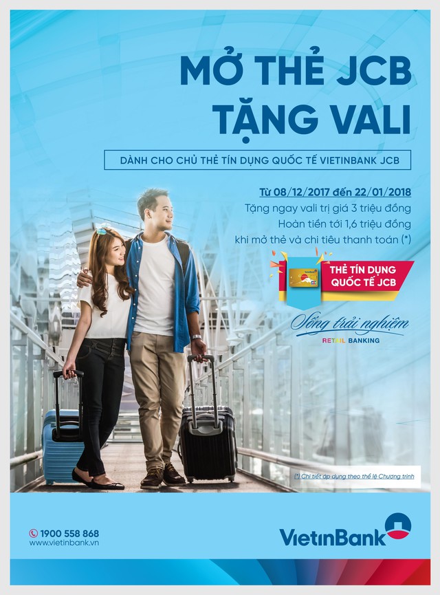 VietinBank khuyến m&atilde;i m&ugrave;a lễ hội &ldquo;Mở thẻ JCB - Tặng vali&rdquo; - Ảnh 1.