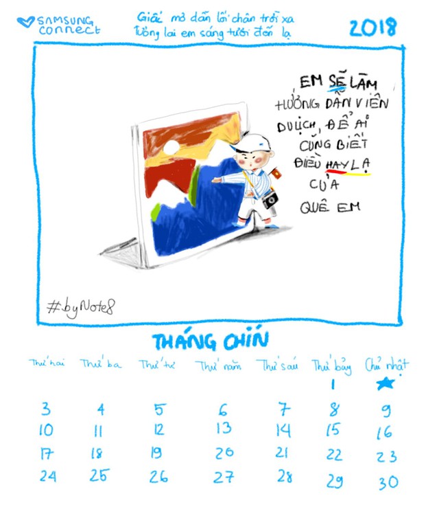 Đón năm mới với bộ lịch vẽ tay độc đáo bằng Galaxy Note8 - Ảnh 9.