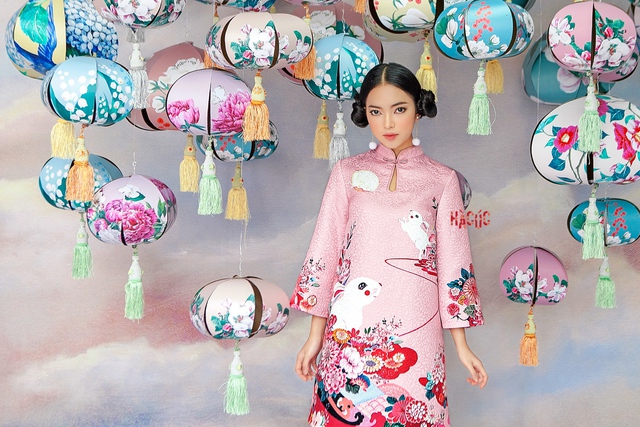 Châu Bùi gây ấn tượng với vẻ đẹp truyền thống trong bộ sưu tập váy Tết - Ảnh 5.