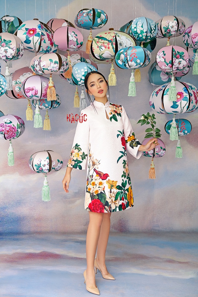 Châu Bùi gây ấn tượng với vẻ đẹp truyền thống trong bộ sưu tập váy Tết - Ảnh 6.