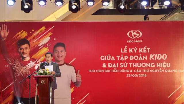 Nguyễn Quang Hải và Bùi Tiến Dũng trở thành đại sứ thương hiệu của tập đoàn KIDO - Ảnh 3.
