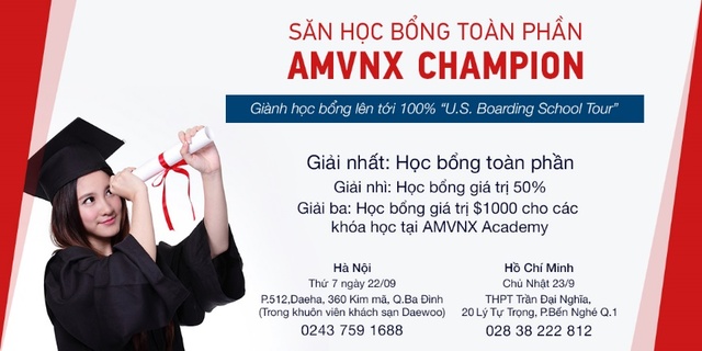 Săn học bổng Mỹ toàn phần AMVNX Champion 2018 - Ảnh 1.