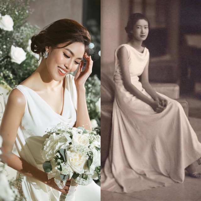 Váy cưới Lan Khuê trị giá 500 triệu có ý tưởng từ Nam Phương hoàng hậu - Ảnh 1.
