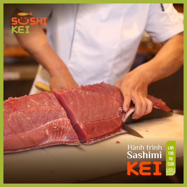 Kinh ngạc với cá ngừ khổng lồ 80kg cùng màn trình diễn chế biến chuyên nghiệp ngay tại nhà hàng Nhật - Sushi Kei - Ảnh 3.