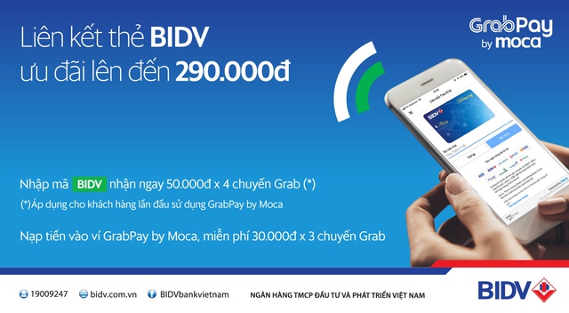 Grab hào phóng tặng ngay 4 chuyến xe khi liên kết GrabPay by Moca với thẻ BIDV - Ảnh 1.